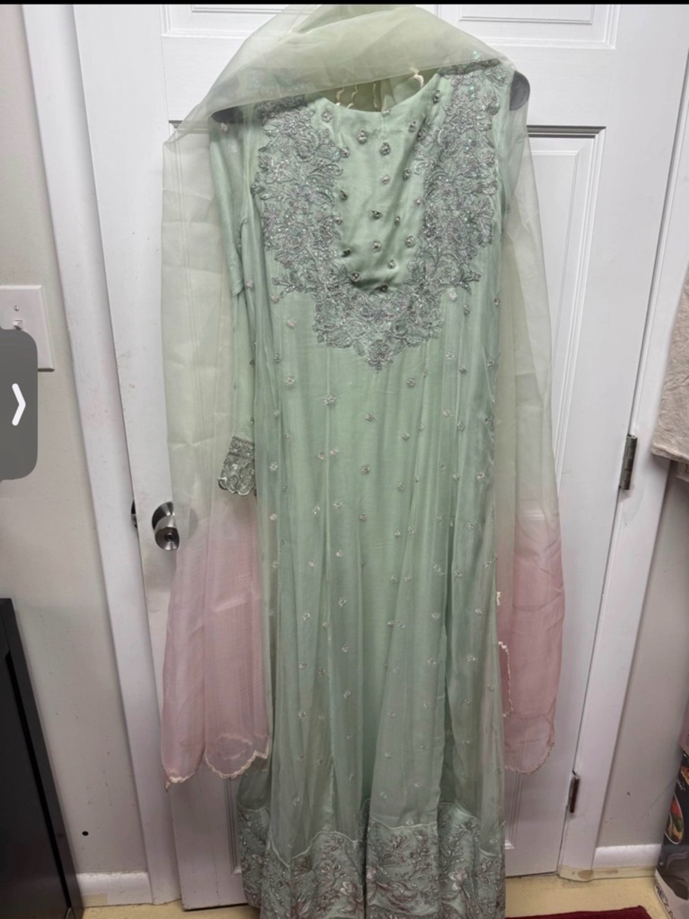 Pakistani mint green maxi party dress new dress for Eid and parties